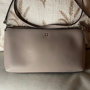 Kate Spade Smooth Elegant Taupe Shoulder Bag with Gold by Kate Spade
